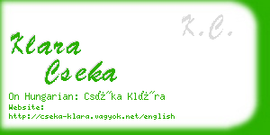 klara cseka business card